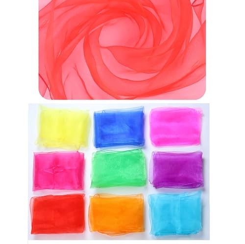 Square Chiffon Scarf 23.5'' Women 50s Handkerchief Sheer Neck Head Scarf Vintage Neckerchief for Women Girls MSL203