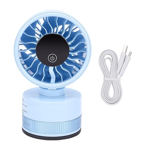 Petit ventilateur de bureau 6 vitesses bleu compact - 7