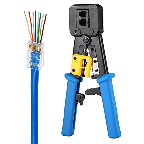 RJ45 Crimp Tool Pass Through Cat5 Cat5e Cat6 Crimping Tool for RJ45/RJ12 Regular - axGear by axGear - Used condition - CA$16.77