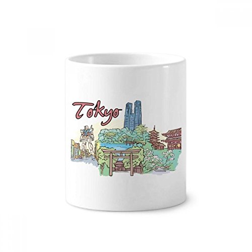 Porte-stylo en céramique Tokyo blanc pour organiser le bureau, mug de 350 ml