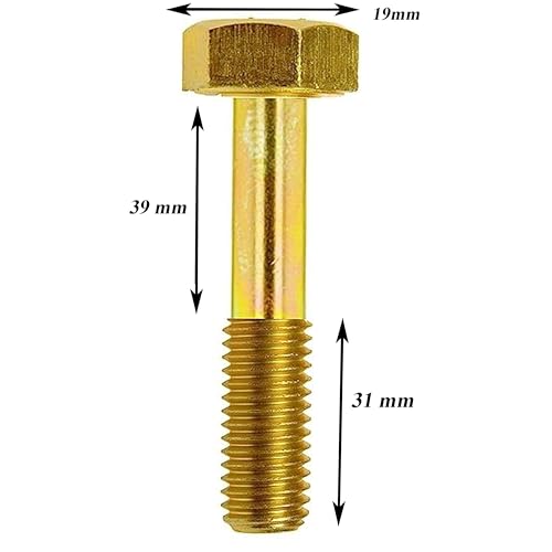 Image of Hex Bolts M12-1.25 x 70, Fine Thread Class 10.9 Yellow Zinc Finish