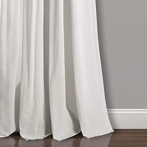 Lush Decor Linen Button Window Curtain Single Panel, Cotton Blend, Blush & Off-White, 40" W x 84" L (Pack of 1) - Image 4