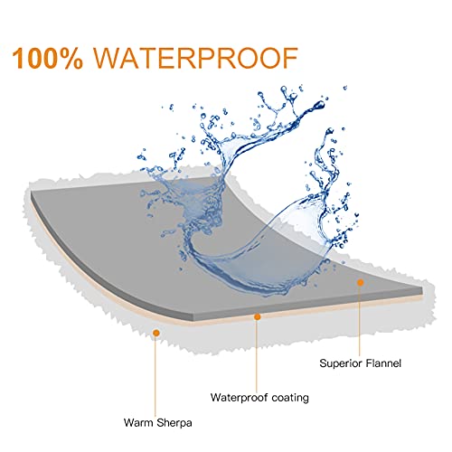 Waterproof Dog Blanket for Couch - Reversible Design 50"x60" Liquid Proof Pet Blanket for Sofa Soft Warm Flannel Sherpa Sleep for Dog Cat - Waterproof Dog Bed Cover Machine Washable - Image 2