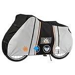 Zettum Full Bike Covers for Outside Storage 1 Bike - 600D PU Travel Bicycle Cover Waterproof for Bikes on Rear Bike Rack Heavy Duty Outdoor Bike Rack Cover for Mountain Bike, Motorhome Rack, Clear