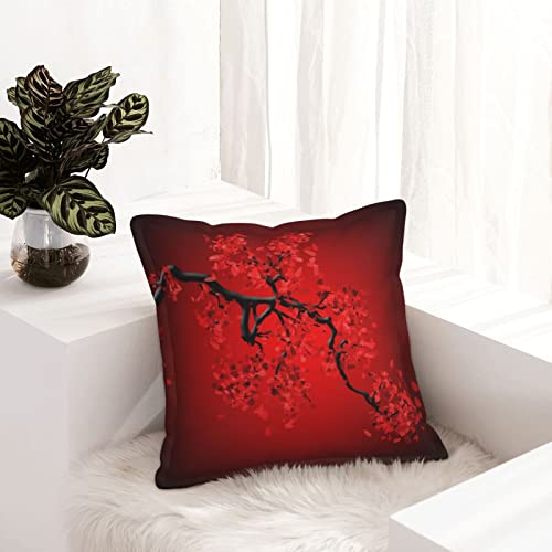 Housse de coussin en cuir de luxe brodé fleur de cerisier 45x45 - 8