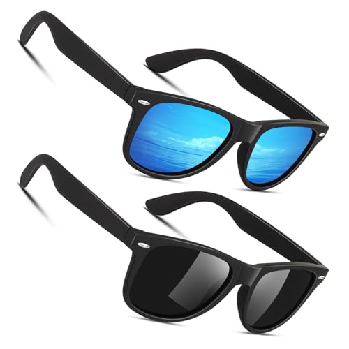 Sunier 2026 Hoher Schutz Sonnenbrille Herren Damen Polarisiert Retro Vintage 100% UV-Schutz Klassisch Golf Fahren Fahrende Angeln Reisen Cat 3 CE