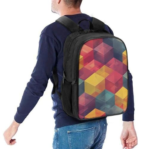 Mochila impermeable y transpirable con estampado de bloques para niños y adolescentes 5