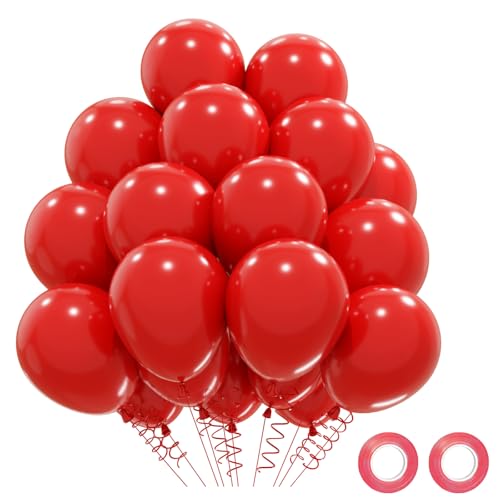 Ballons Rouge 52 Pièces Ballons Rouges Anniversaire, Balloons Hélium Anniversaire Rouge, Rouges Décoration De Fête De Mariage Rouge, Balloons En Latex 12...