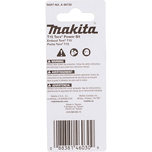 Makita A-96730 Impactx T15 Torx 2″ Power Bit, 2 Pack