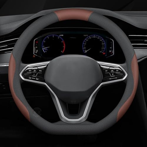 Hsolumen for Mercedes Vito Viano W639 2003-2026 Car Steering Wheel Cover Anti-Slip Breathable Car Steering Wheel Protector Car Accessories Interior,D-Type-White-Black Brown