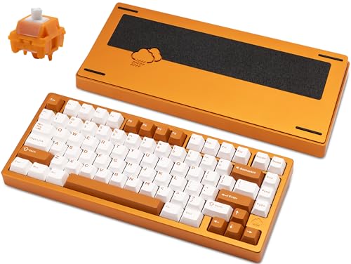 �yWOBKEY Rainy75�L�[�{�[�h�z�J���̂悤�ȑŌ��� ���J�j�J���L�[�{�[�h 3WAY�ڑ� OS�݊��� �z�b�g�X���b�v��VIA�̑Ή� �J�X�^�}�C�Y�� �K�X�P�b�g�f�U�C�� �A���~�j�E���f�ގg�p RGB�o�b�N���C�g(Pro(�I�����W��Black �p���z��