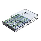 Rice rat Coffee Pod Holder for Keurig Pods Glass Top Drawer,K cup Holder Capsule Display Storage compatibility 42 k-cup(Black)