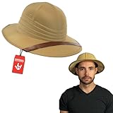 Nicky Bigs Novelties Morph Adult British Pith Helmet Jungle Safari Zoo Keeper Sun Hat Explorer Guide Halloween Costume Lightweight Adjustable Sun Protection Hat for Men, Women, and Teens