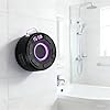 GDSAFS IPX7 Waterproof Shower Speaker with RGB Light & LED Display, Wireless Shower Speaker Waterproof with Detachable Suction Cup, Clear & Balanced 360 Sound Black
