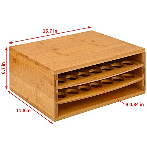 Waytrim 2-Tier 70 Capacity Bamboo Coffee Pod Holder, Coffee K-Cups Pods Storage Organizer Coffee Pod Display Rack With Drawer For Home, Office, Kitchen #TOP5