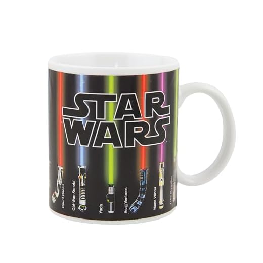 Taza Cambiante de Calor con Lightsaber de Star Wars - Producto oficial Disney, añade bebida caliente para revelar lightsabers, regalo para fans, 295ml