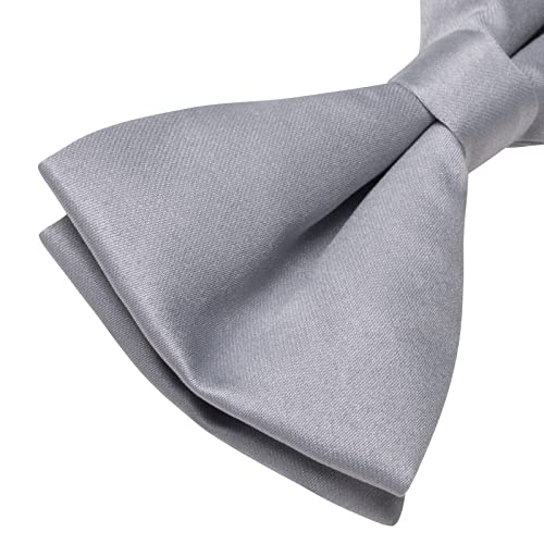 Image of YourTies Bow Ties for Men Pretied Bowties Solid Color Satin Bow Tie Formal Business Tuxedo Wedding Party Prom
