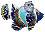 Hand-chiseled and Painted Tropical Metal Art Wall Decor Fish