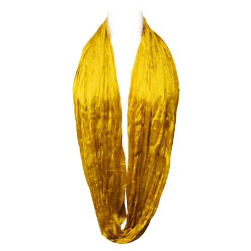 Wrapables Lightweight Silky Soft Infinity Loop Scarf, Gold Yellow3