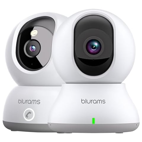 blurams Indoor Camera Bundle Set Pet Camera for Home Security w/Motion Tracking, Phone App, 2-Way Audio, IR Night Vision, Siren, Compatible with Alexa & Google Assistant(2.4GHz ONLY) Cover