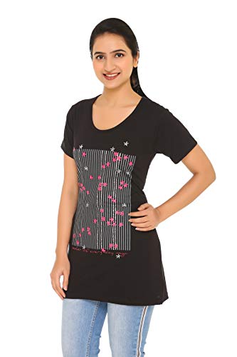 Image of In Love Women's Plus Size Longline T-Shirt with Side Pocket, 3 /4 Sleeve, Crew Neck