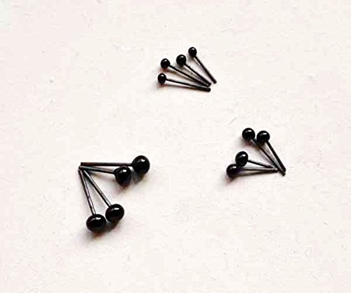 Chengyida 300Pcs (3 Size 2Mm/3Mm/4Mm Mixed) Mini Black Glass Eyes On Wire Amber Toy Teddy Eyes Puppets Dolls Crafts ,100Pcs (50Pairs) Per Size #TOP1