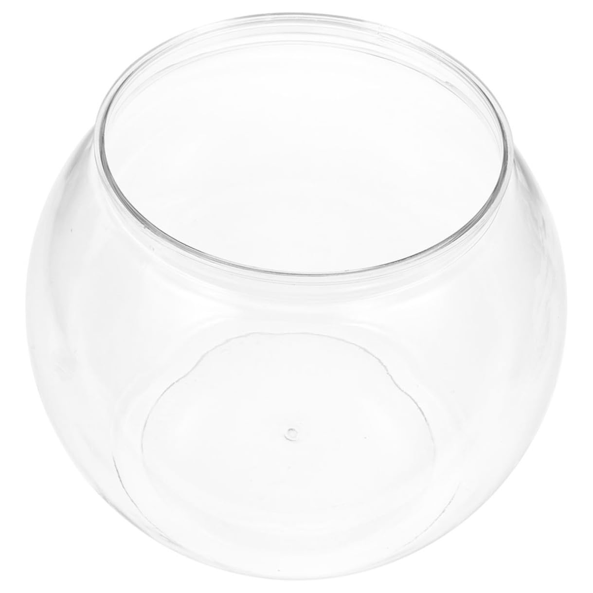 TOYANDONA Pecera Transparente Irrompible de Plástico para Escritorio Diseño Redondo, Recipiente Decorativo para Peces y Flores Hogar Oficina