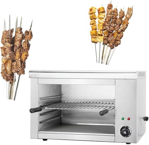 Image of Commercial Electric Salamander Oven 2200W Stainless Steel Thermostatically Controlled Adjustable Grid Broiler for Pizza Steak Chicken Kitchen
