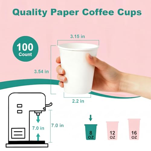 14% de descuento en vasos de café de papel de 12 OZ desechables (100 unidades)