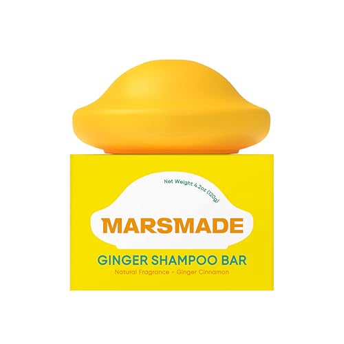 Image of MARS MADE Ginger Shampoo Bar 2.0 - Hydrating & Moisturizing Natural Hair Soap for Hair Vitality & Scalp Nourishment - Solid Shampoo for All Hair Types (120g, 4.23oz)