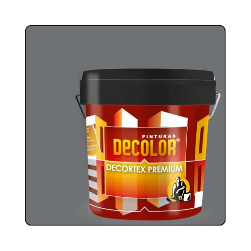 PINTURAS DECOLOR DECORTEX LISO PREMIUM revestimiento impermeabilizante para fachadas. 4 litros GRIS