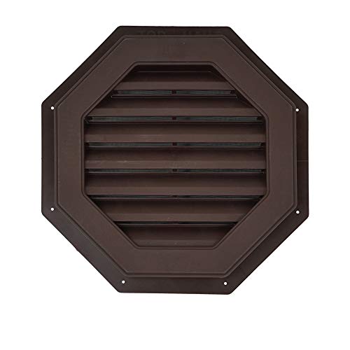Suntown 16" Octagon Functional Gable Vent With Screen - 2 Piece Construction - Nutmeg Brown #TOP4