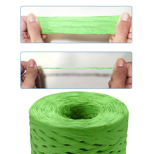 Image of 218 Yards Raffia Paper Craft Ribbon Packing Paper Twine, 1 /4 Inch by 218 Yards
