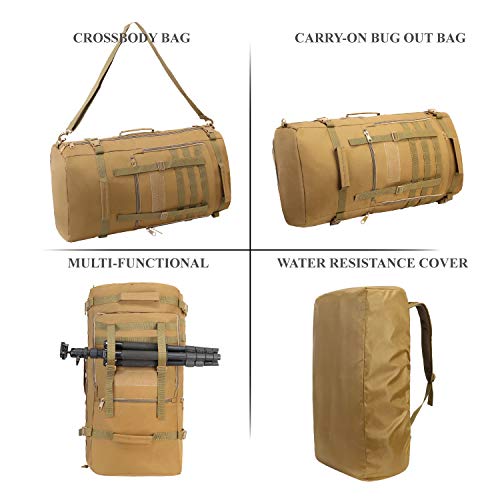 YOMEGO Large Capacity Tactical Backpack Travel Rucksack Bag, Great Outdoor Duffle Bag for Men and Women, 60L