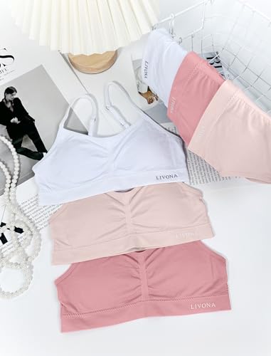 Livona Training Bras for Girls-Sports Bra, Fitness Bra, Padded Everyday Bra Bralette,Crop Cami Tank Top (6-14)4