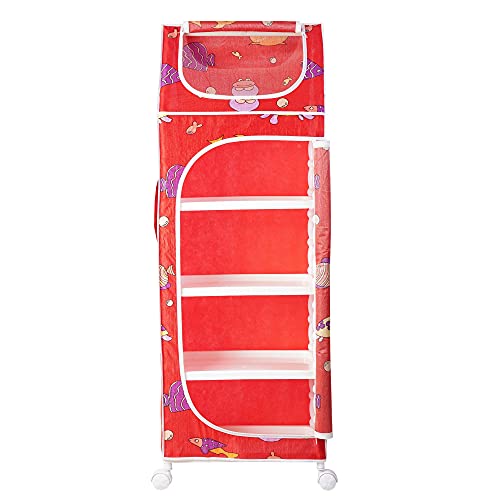 Image of Little One's | 5 Plastic Shelves Baby Wardrobe /Toy Organizer | Aquatic Red | TB5 /FR