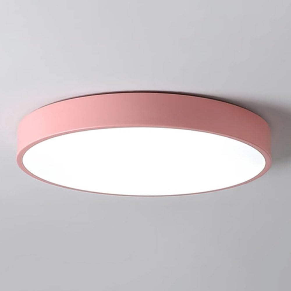 Dimmable Macaron‑Style Minimalist LED Ceiling Light, Eye‑Care 3‑Color‑Temp