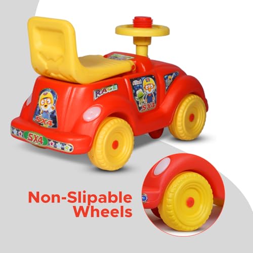 Toy Plus SX4 Rider Car| Ride-on Baby Car |Toy Car|Push Car | Swing Car |Kids Power Wheel Ride on Car for Children/Kids |Toy Baby Car Suitable for Boys & Girls (Red & Yellow) - Image 7