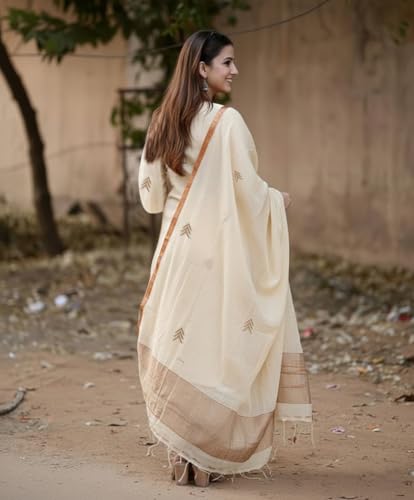 Image of Anni Designer Pure Cotton Maroon Kurta Pant Set with Dupatta for Women | 3 Piece Gold Hand Block Printed Suit Set | Cotton Kurta Set for Women | Festive Kurti Set