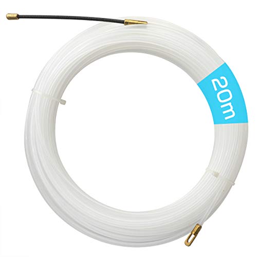 Akuoly Tire fil electrician 20M 4,0mm Diamètre Kit rétractable du0092installation pour Cable avec tête flexible de guidage, en Nylon