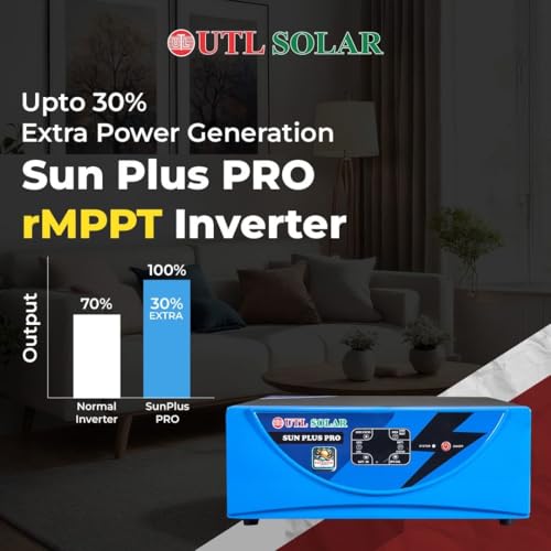 Image of UTL Sun Plus Pro 1420 Inverter for Home, Office & Shops | MPPT Solar Inverter | Supports 1 Inverter Battery | LED Display | Easy Installation | with 3 Years Warranty (1000VA /12V)