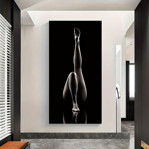 Toile abstraite femme pour habiller un grand mur de salon