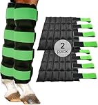 Horse Ice Boots – Cooling Gel Leg Wraps for Hock, Knee, Ankle & Hoof Pain Relief – Reusable Hot & Cold Therapy Wraps with 2 Freeze Gel Packs – Anatomical Fit, Adjustable Wrap for Equine Recovery