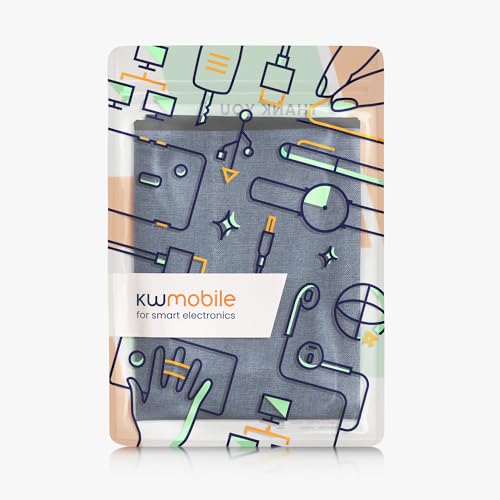 Housse écran TV 43 pouces en lin bleu-gris pour protection télévision