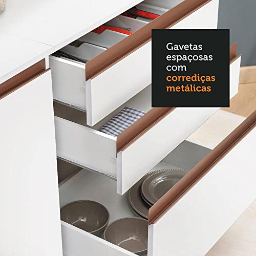 Cozinha Completa Madesa Reims 320002 com Armário e Balcão - Branco
