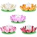 LEDMOMO Lanterne LED flottante Lotus Lotus à souhait avec fleurs artificielles pour décoration de piscine (blanc, violet, orange, rose, rouge)