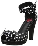 A comfortable 10cm heel T.U.K. Vintage - Zapatos de Vestir de Canvas para Mujer Negro Negro 42