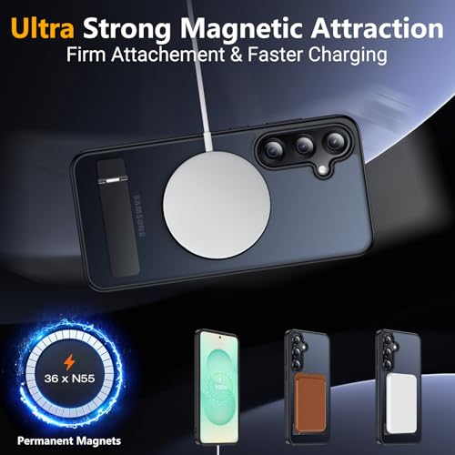 Image of SPIDERCASE Magnetic for Samsung Galaxy S25 Plus Case, [3 Stand Ways][ Military Grade Drop Protection] with Invisible Stand Shockproof Slim Case for Samsung Galaxy S25 Plus 6.7 inch, Black | Magnetic