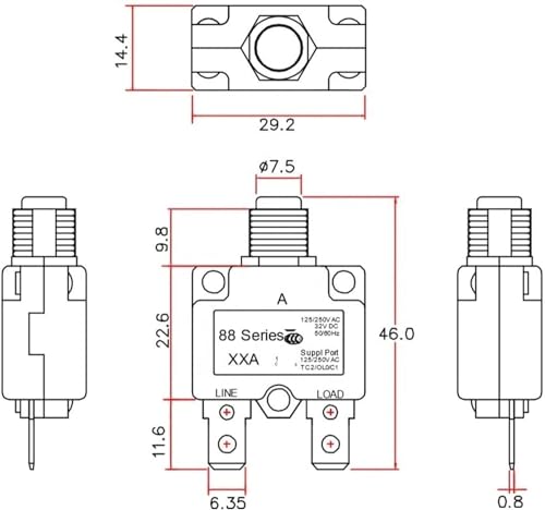 Disyuntor 25A resistente con tapa impermeable contra sobrecarga 5