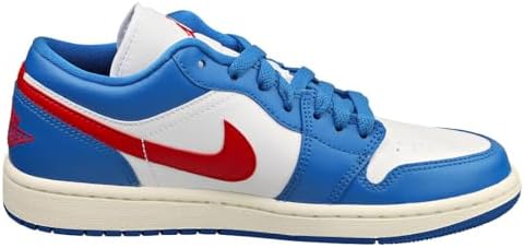 Nike Jordan Women's Air Jordan 1 Low Sneakers (Sport Blue/Grym Red-White-Sail, 7.5) | Image 5